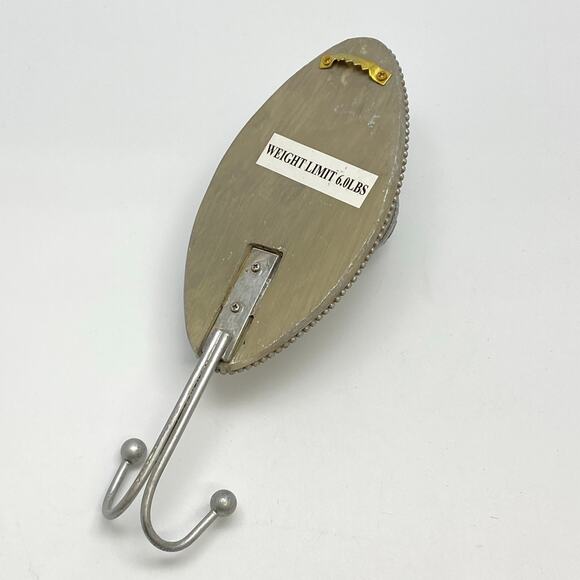 Cottage Chic Rustic Style Silver Ornate Door Knob Oval Robe Hat Towel Wall Hook - Picture 2 of 5